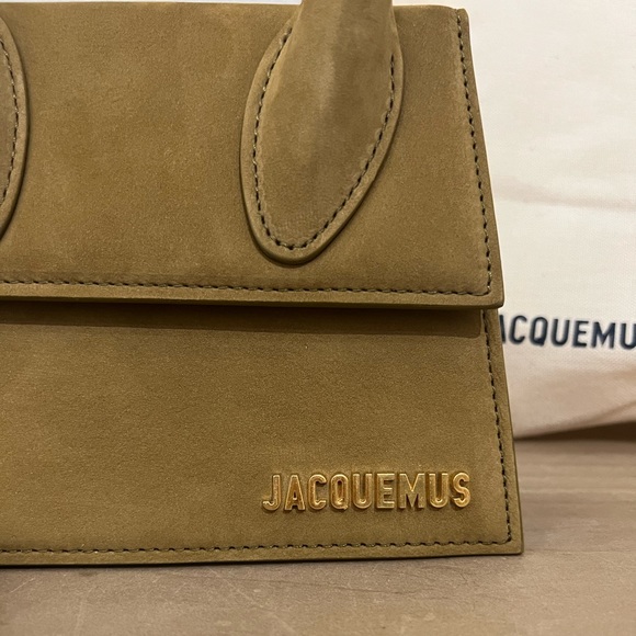 Jacquemus leather top-handle bag Le Chiquito Medium Tapenade NWT - Picture 2 of 11